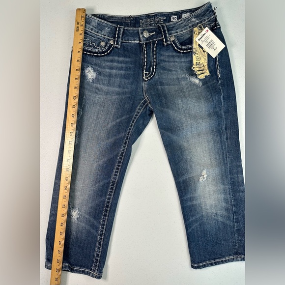 Miss Me Jeans Irene Capri Distressed Flap‎ Pockets Size 30 NWT - Picture 11 of 14